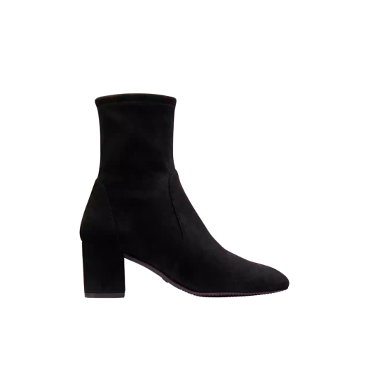 (W) Stuart Weitzman Yuliana 60 Bootie Stretch Suede Black
