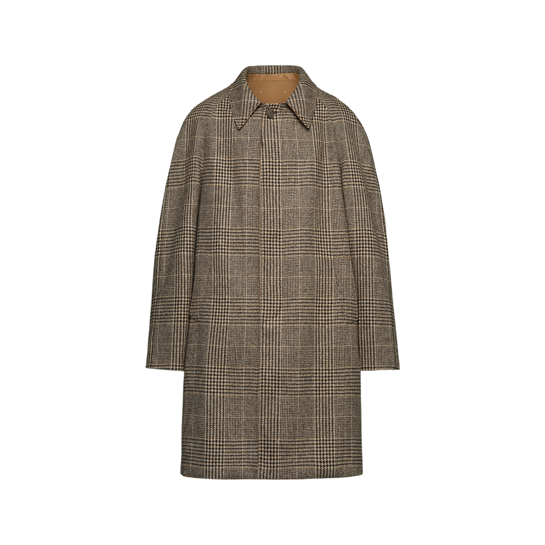 (W) Maison Margiela Check Wool Trench Coat Brown 상세 이미지 1