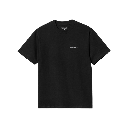 (W) 칼하트 WIP 스크립트 엠브로이더리 티셔츠 블랙