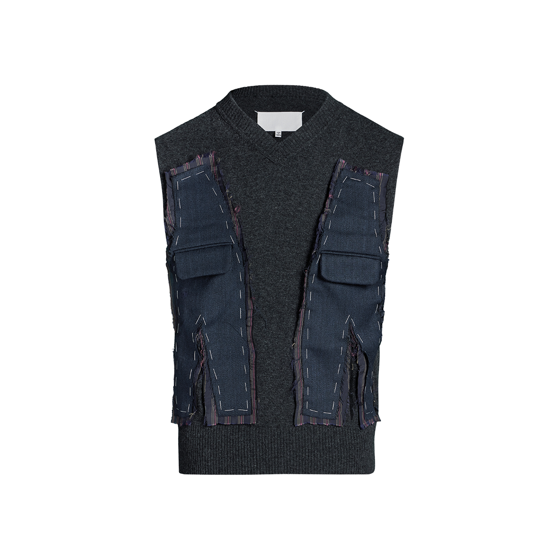 Maison Margiela Decortique Knit Gilet Charcoal 상세 이미지 1