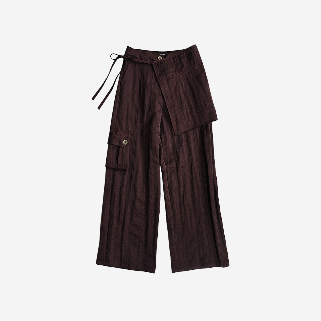23FWPT001 Saenginstudios Skirt Wrap Wide Pants Burgundy