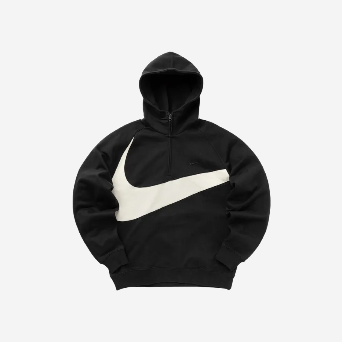 Nike Swoosh Half Zip Fleece Hoodie Black Coconut Milk - Asia 상세 이미지 1