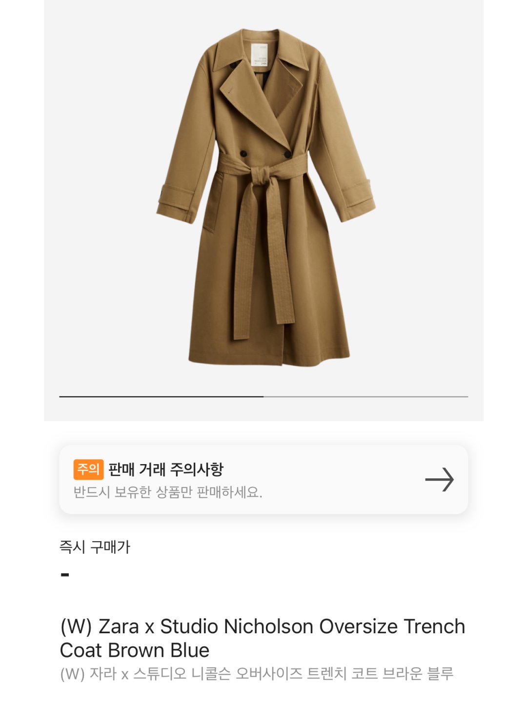(W) Zara x Studio Nicholson Oversize Trench Coat Brown Blue, (W) Zara x Studio Nicholson Boxy Fit Top Grey 착용 스타일 - 6