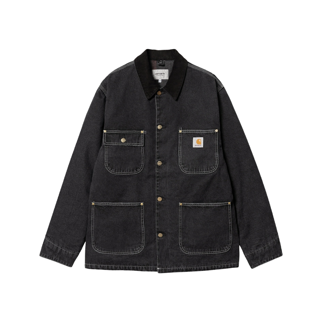 Carhartt WIP Norco Blue Denim OG Chore Coat Black Stone Washed - Winter 상세 이미지 1