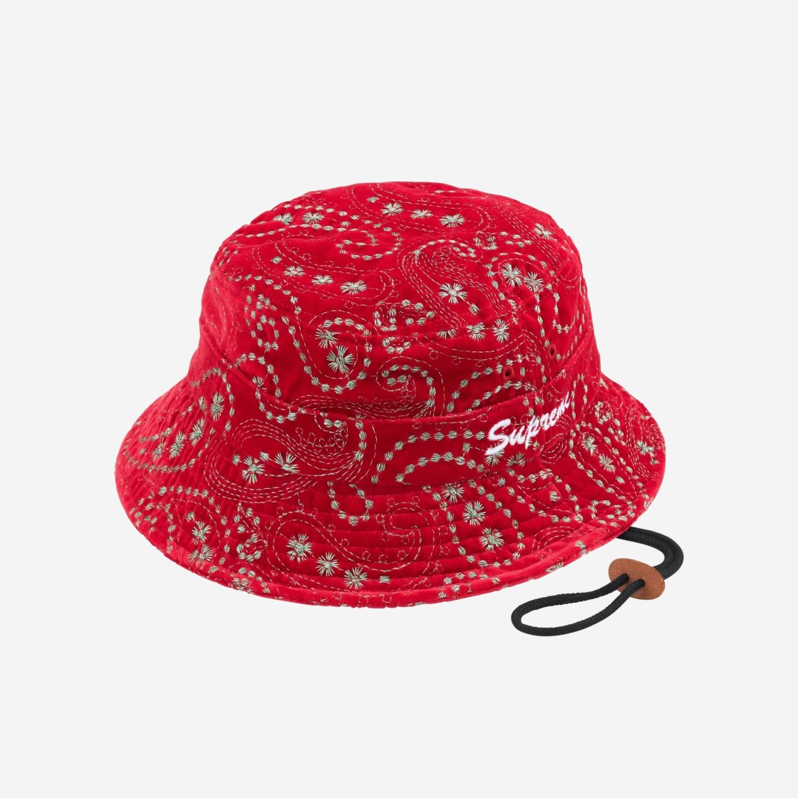 Supreme Velvet Paisley Boonie Red - 23FW 상세 이미지 1