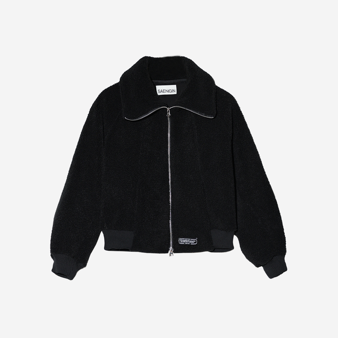 23WTOT002 Saenginstudios Saengin Fleece 2Way Zip Up Jacket Black