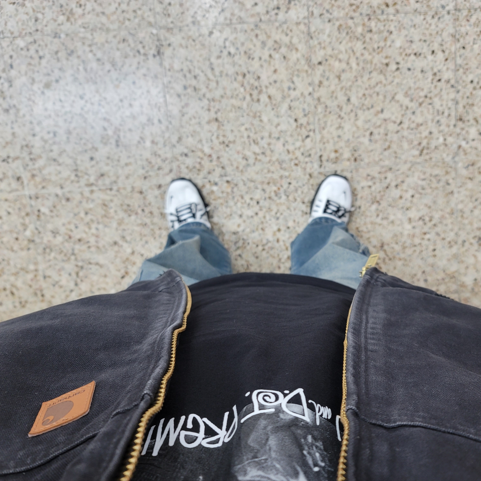 Stussy x Gang Starr Take It Personal T-Shirt Black, Nike x Ambush Air Adjust Force SP Summit White and Black 착용 스타일