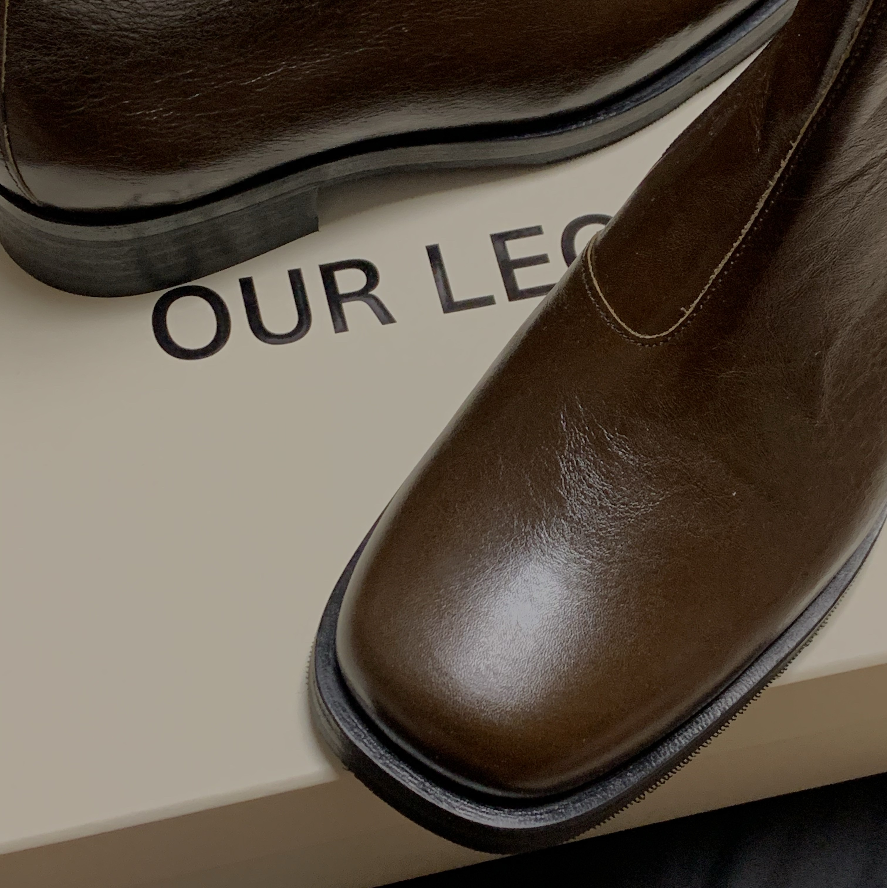 Our Legacy Camion Boot Olive Leather 착용 스타일