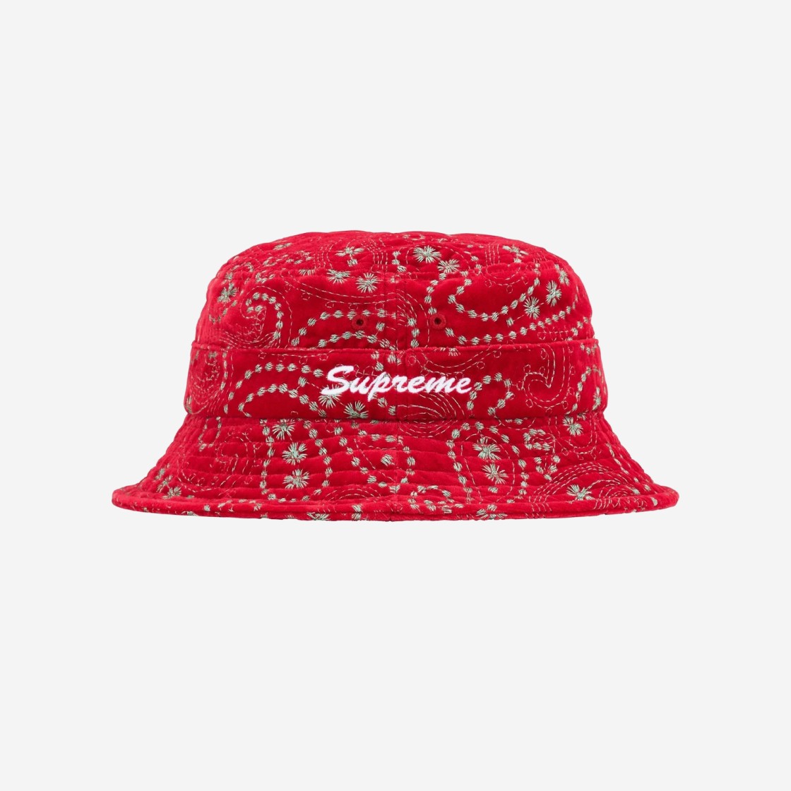 Supreme Velvet Paisley Boonie Red - 23FW 상세 이미지 2