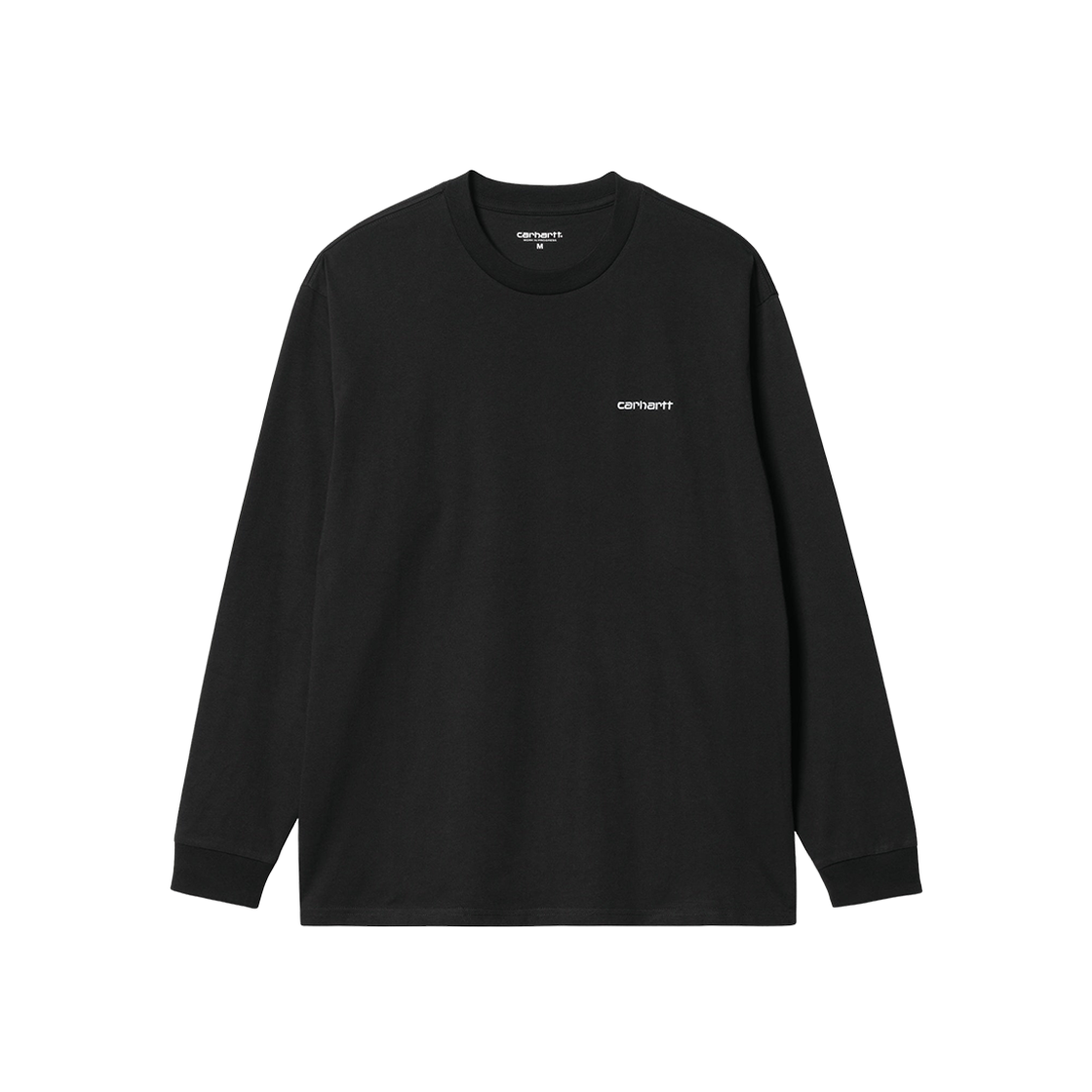 Carhartt WIP Script Embroidery Long Sleeve T-Shirt Black 상세 이미지 1