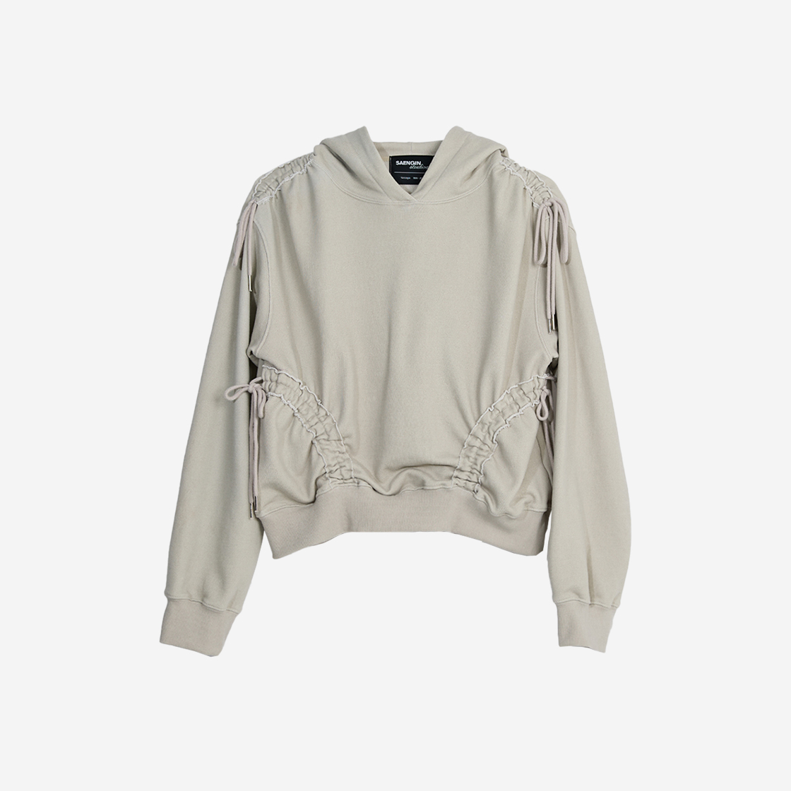 23FWTP003 Saenginstudios Shirring Rope Hoodie Beige