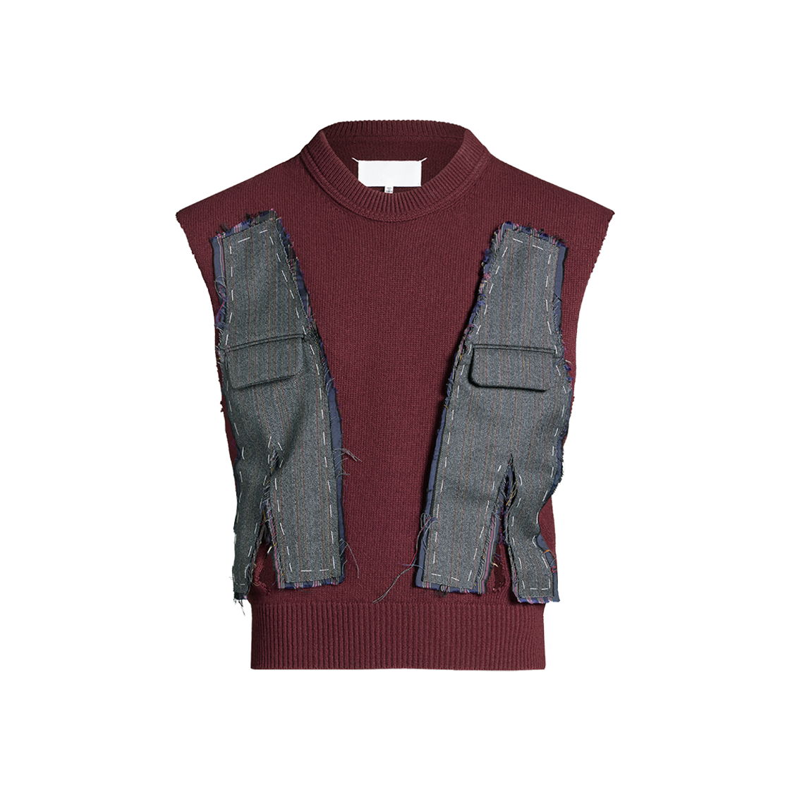 Maison Margiela Decortique Knit Gilet Bordeaux 상세 이미지 1