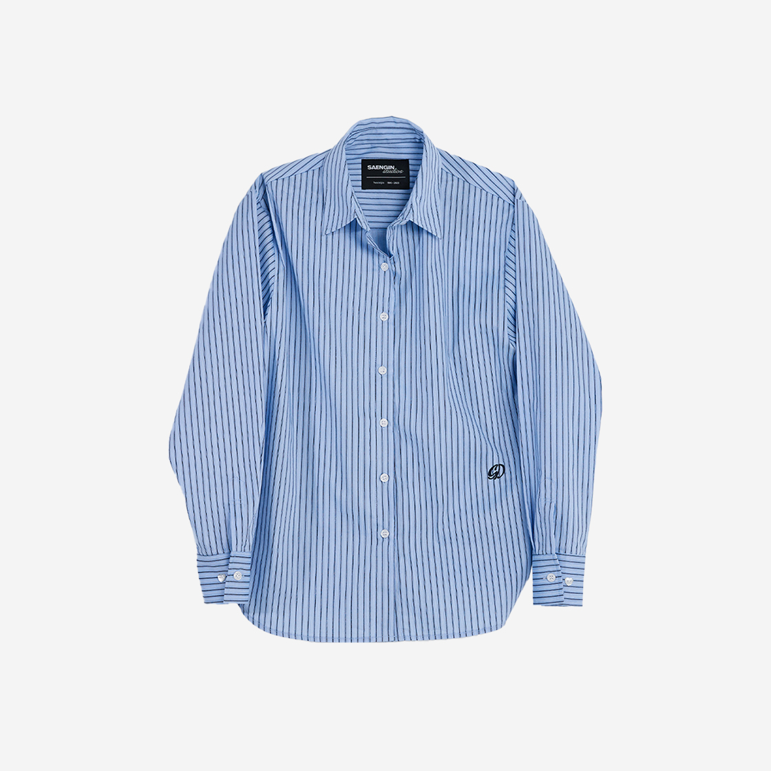 23FWTP005 Saenginstudios Silky Stripe Shirt Blue