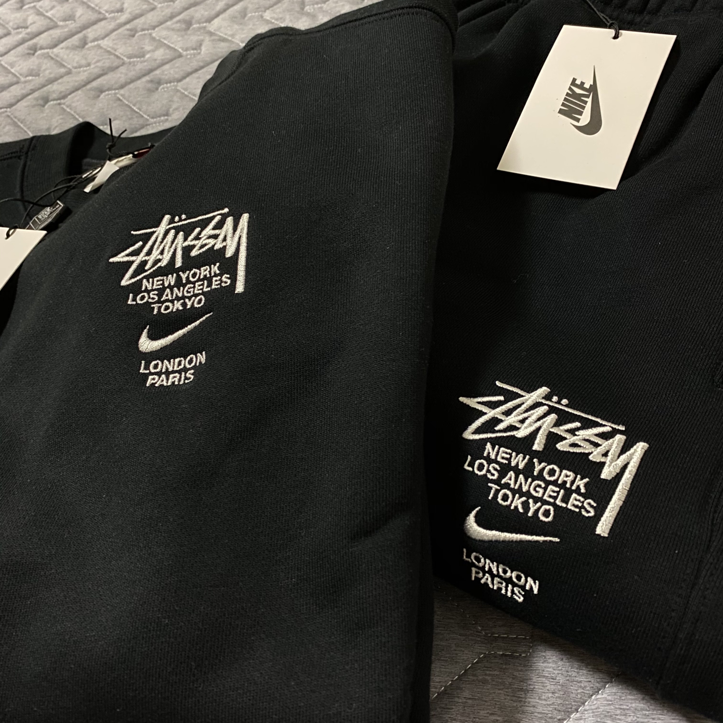Nike x Stussy NRG ZR Fleece Crewneck Black - US/EU, Nike x Stussy NRG ZR Fleece Pants Black - US/EU 착용 스타일