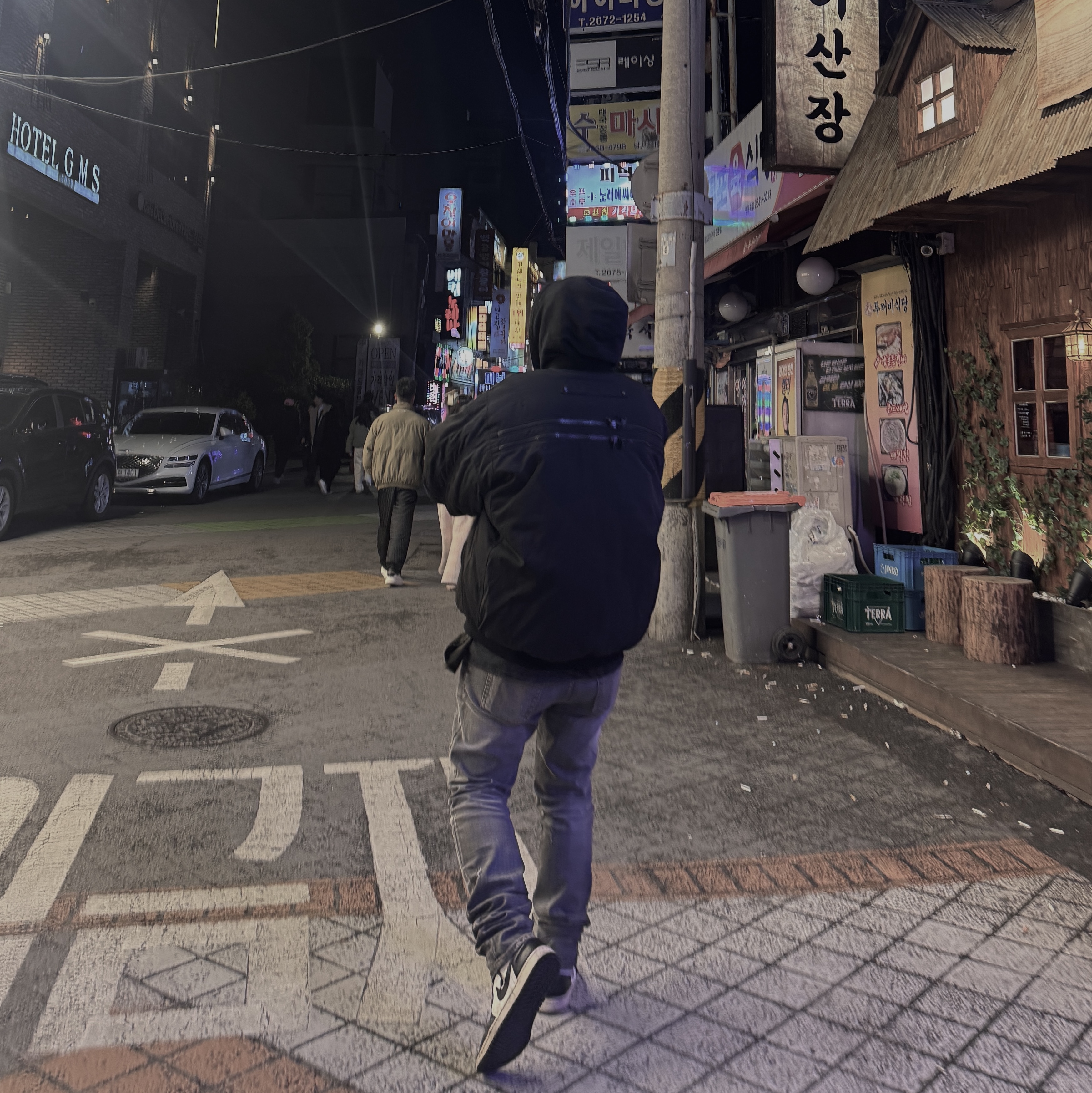 Undermycar Juggernaut Double Back Zip Steroid Bomber Triple Black - 23SS, Undermycar Legion.03 Slim Fit Blue Stitch Washed Jeans Washed Gray 착용 스타일