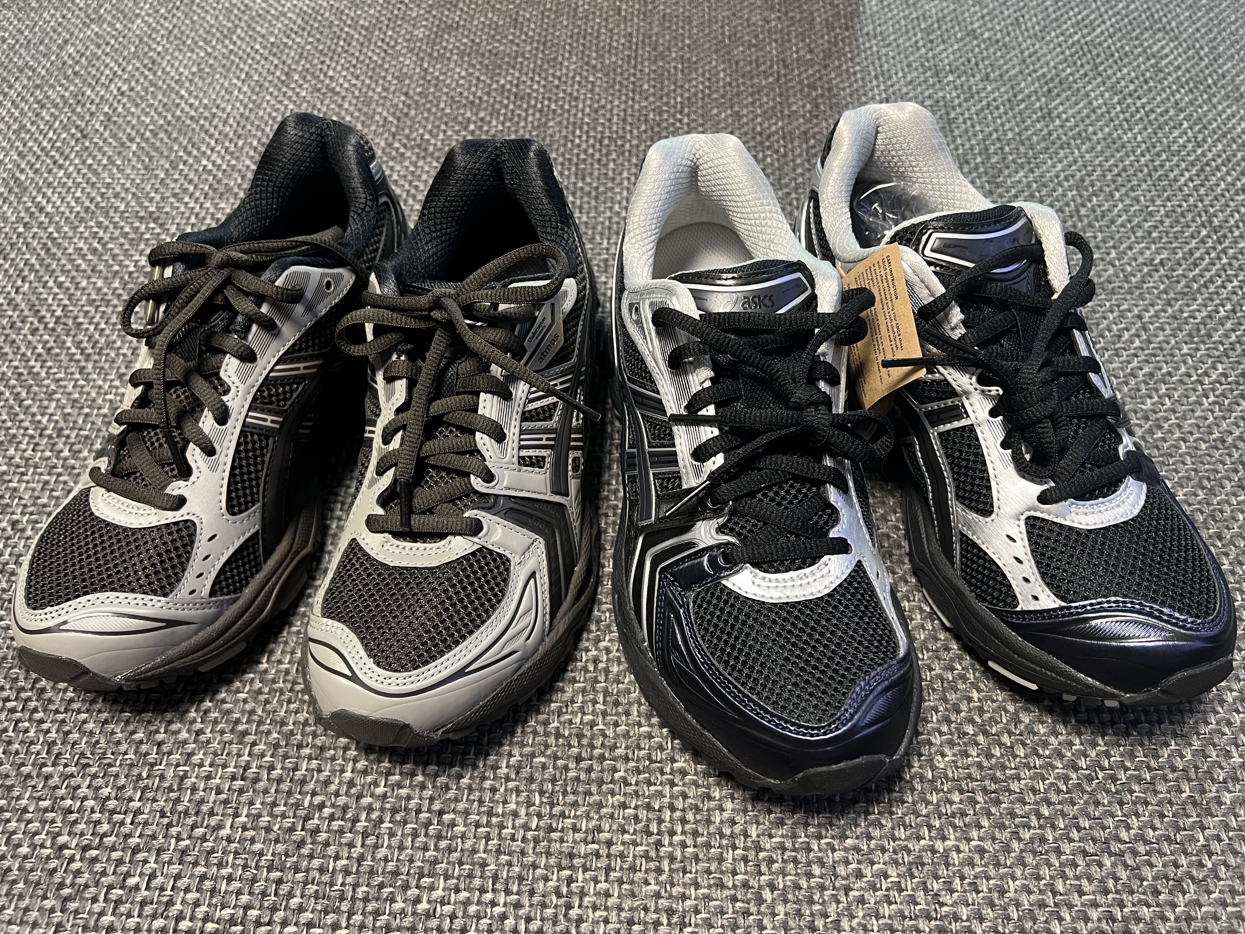 Asics x Atmos x Undermycar Gel-Kayano 14 Pepper Black, Asics x Atmos x Undermycar Gel-Kayano 14 Black Pure Silver 착용 스타일 - 1