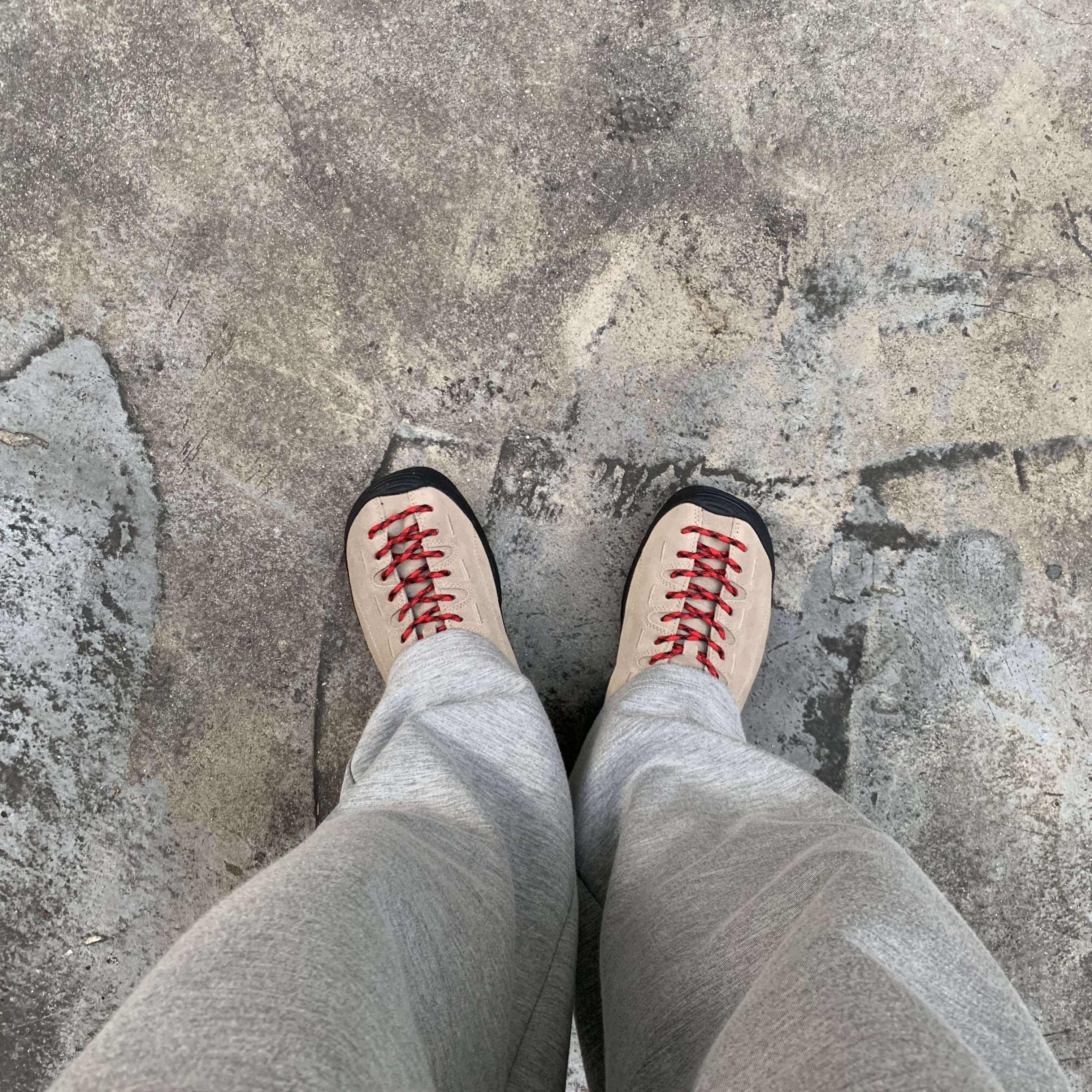 Keen Jasper Suede Sneakers Silver Mink 착용 스타일 - 2