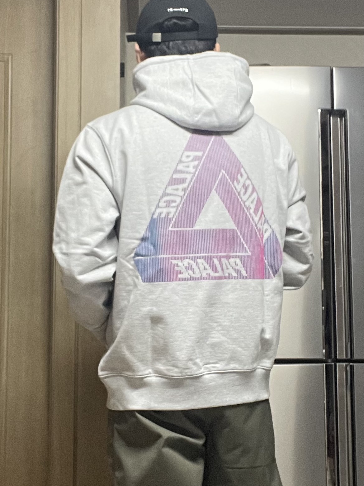 Palace Tri-Lenticular Hood Grey Marl - 22FW 착용 스타일