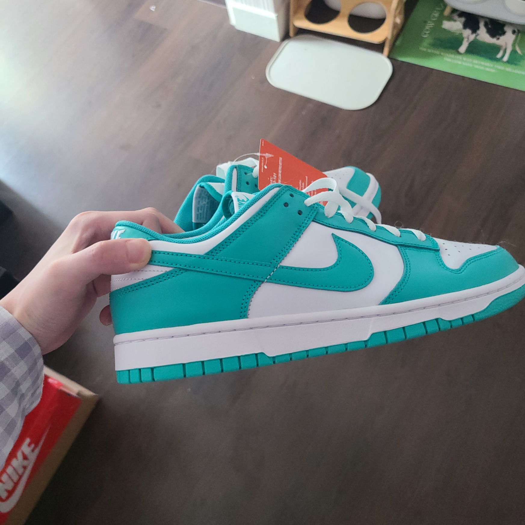 Nike Dunk Low White Clear Jade 착용 스타일
