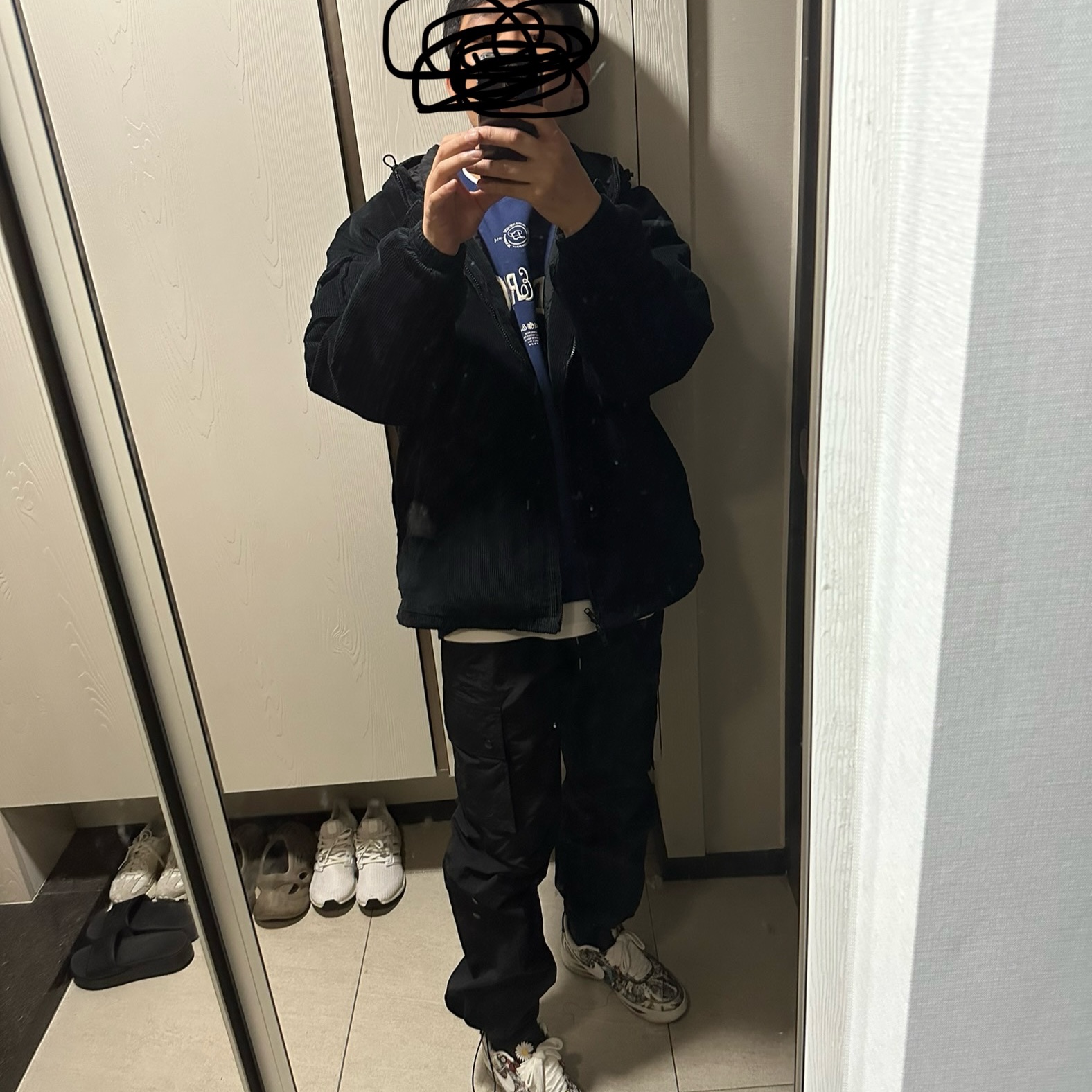 Ader Error Verif Logo Sweatshirt Navy, Supreme x Nike Arc Corduroy Hooded Jacket Black - 22SS 착용 스타일