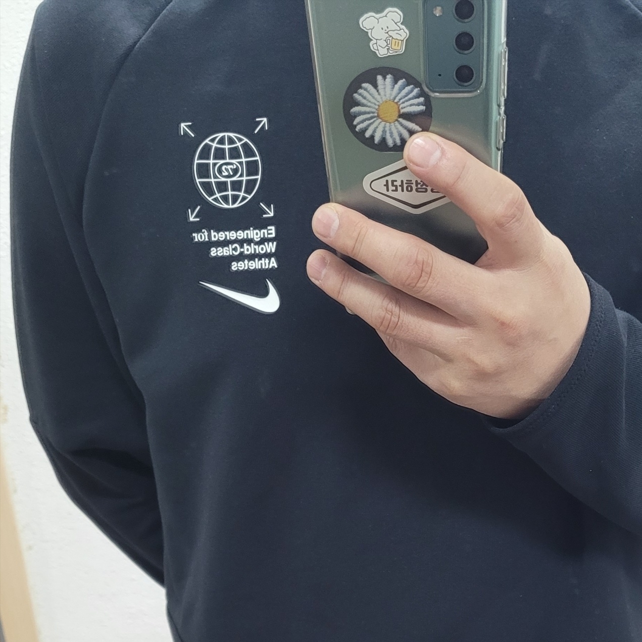 Nike Dry-Fit Graphic Fitness Crew Black - Asia 착용 스타일 - 1