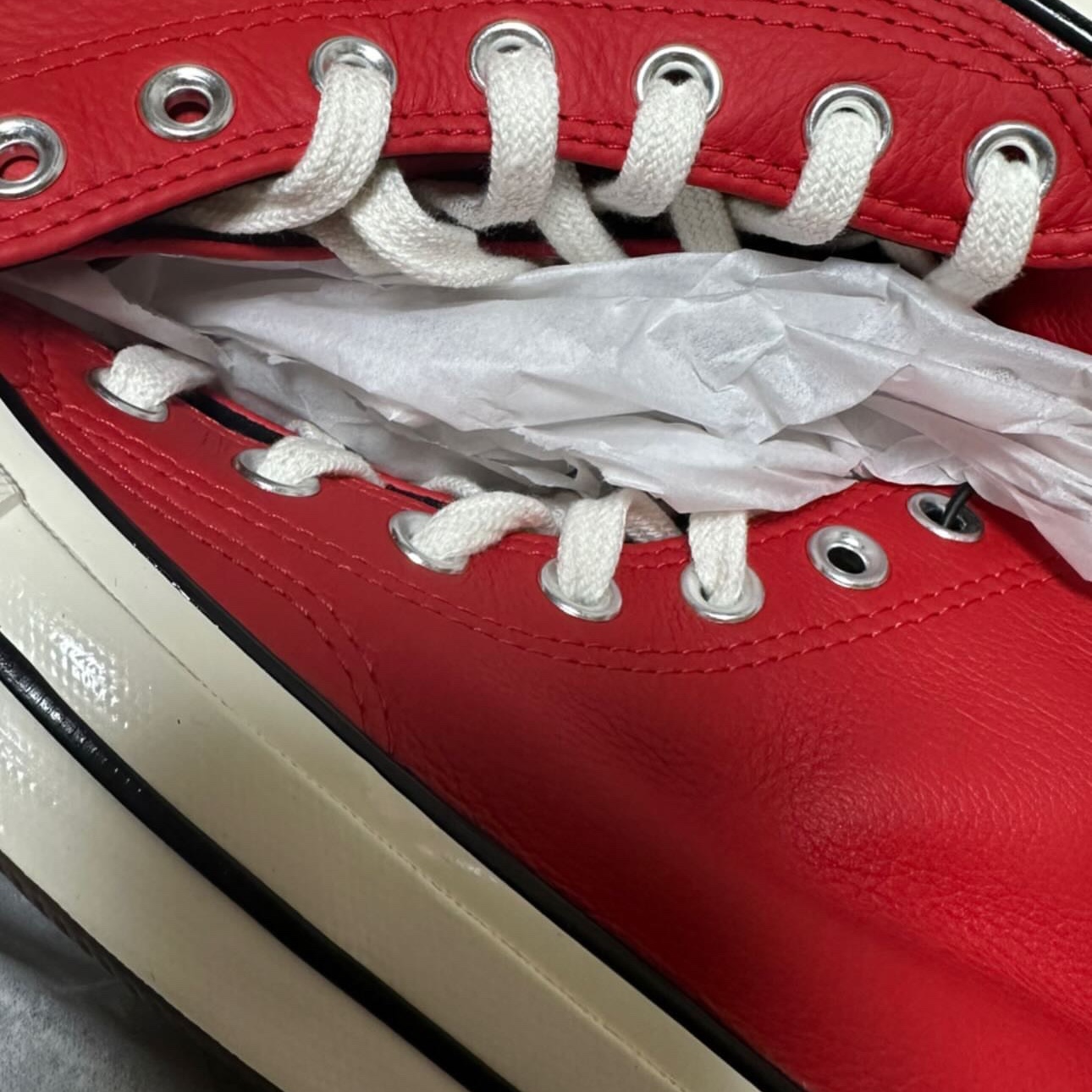 Converse Chuck 70 High Seasonal Leather University Red 착용 스타일