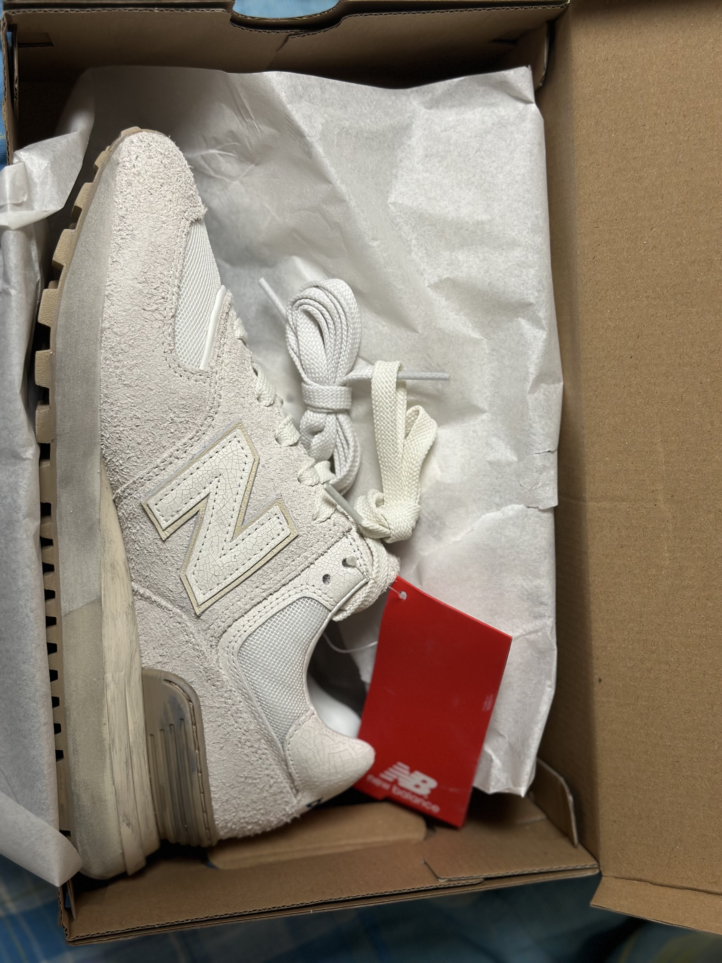 New Balance x Recto 574 Ash Cream Legacy 착용 스타일 - 2