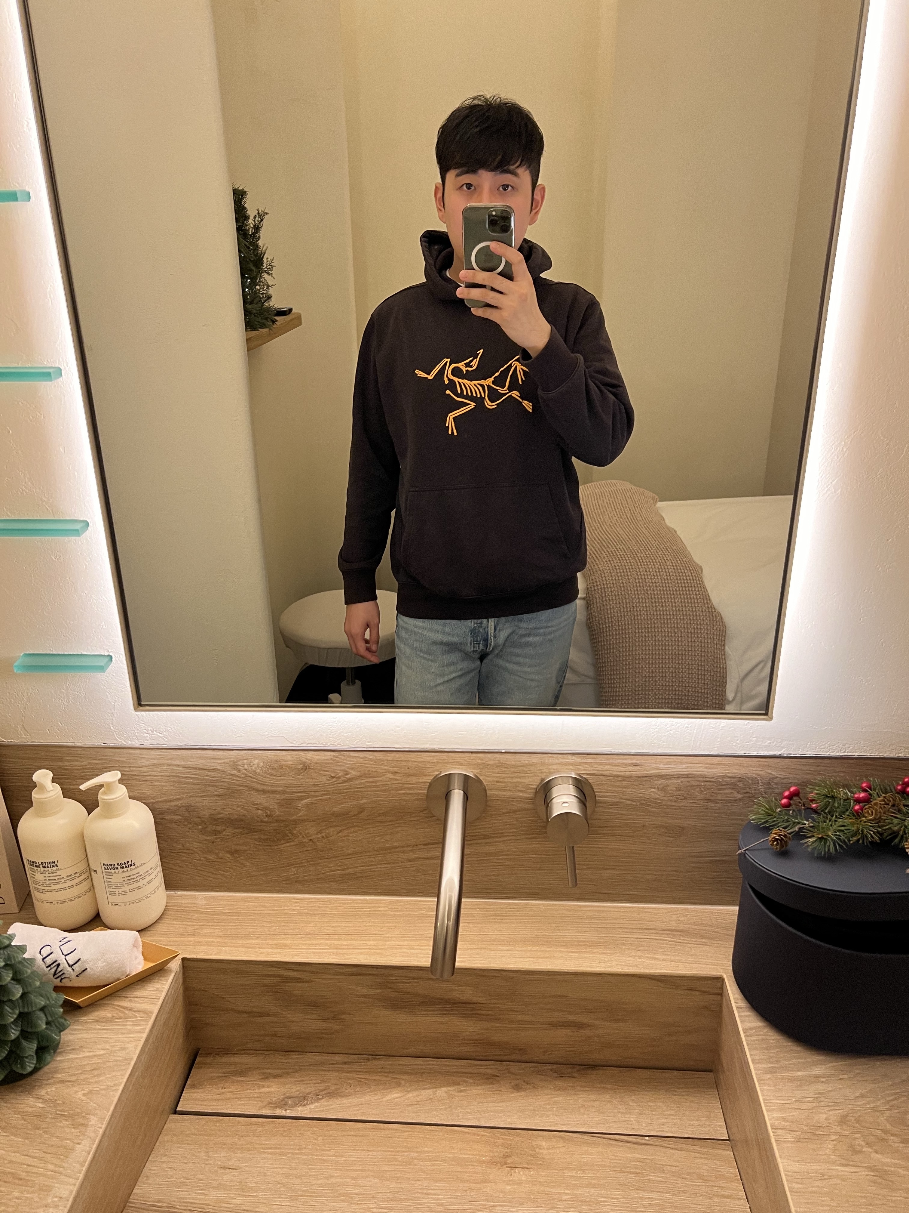 Palace x Arc'teryx Hood Black - 20FW 착용 스타일