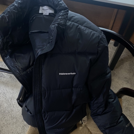 Thisisneverthat Pertex T Down Jacket Black 착용 스타일