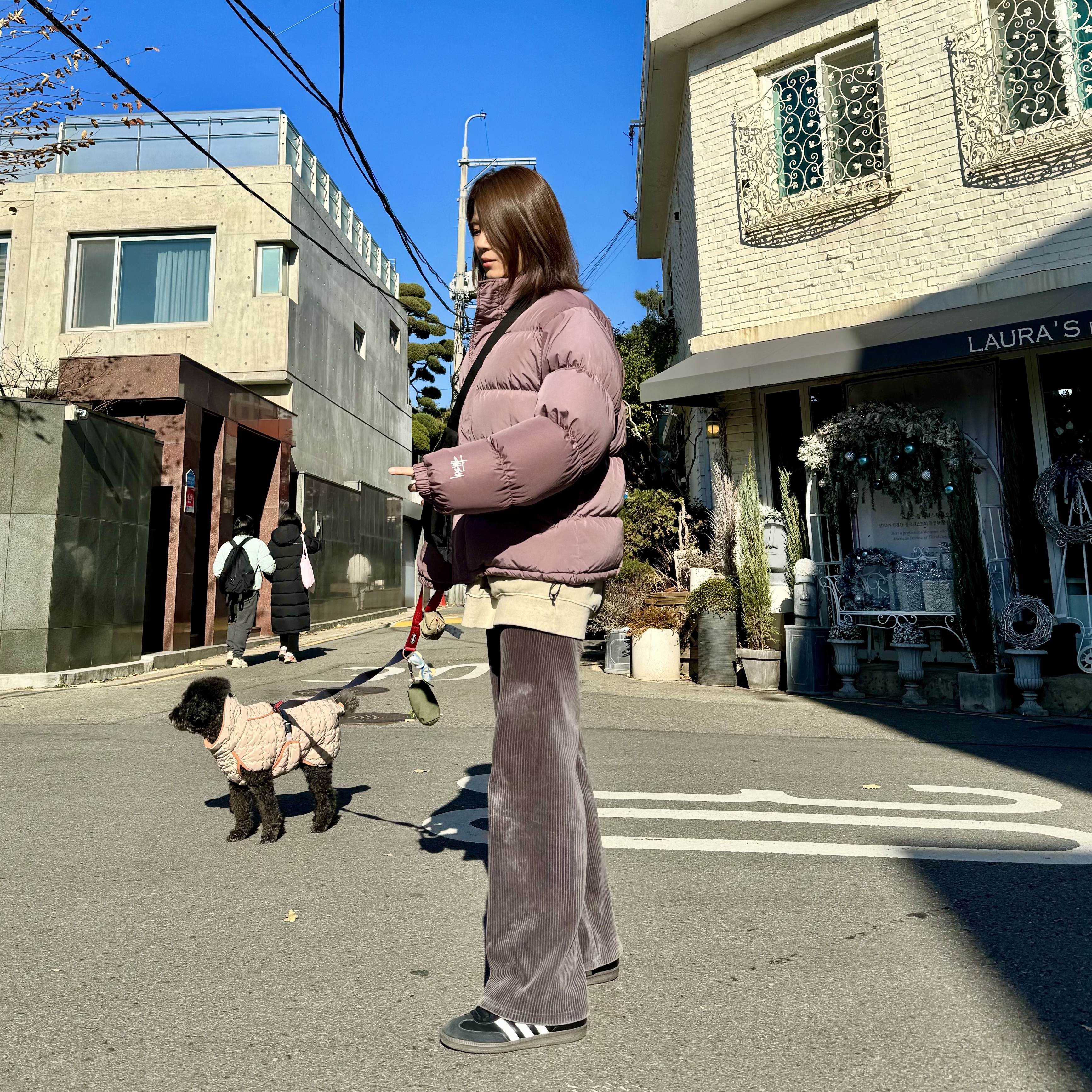 Stussy Ripstop Down Puffer Jacket Rose - 22FW 착용 스타일