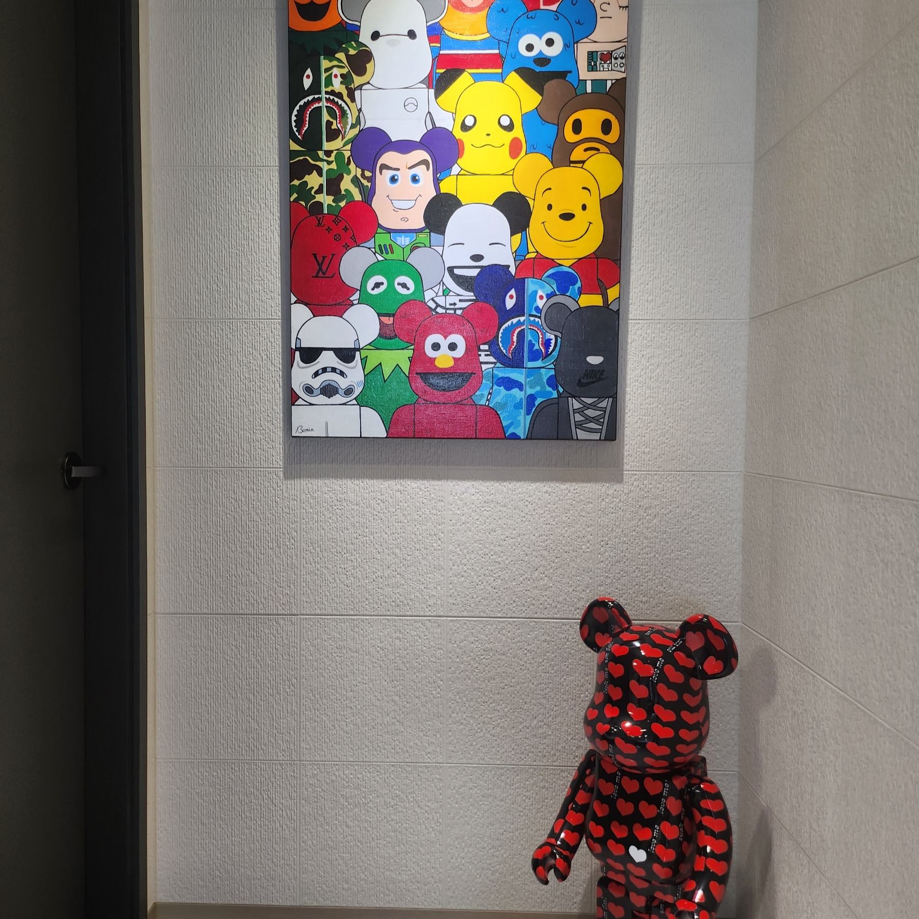 Bearbrick Black Heart 1000% 착용 스타일