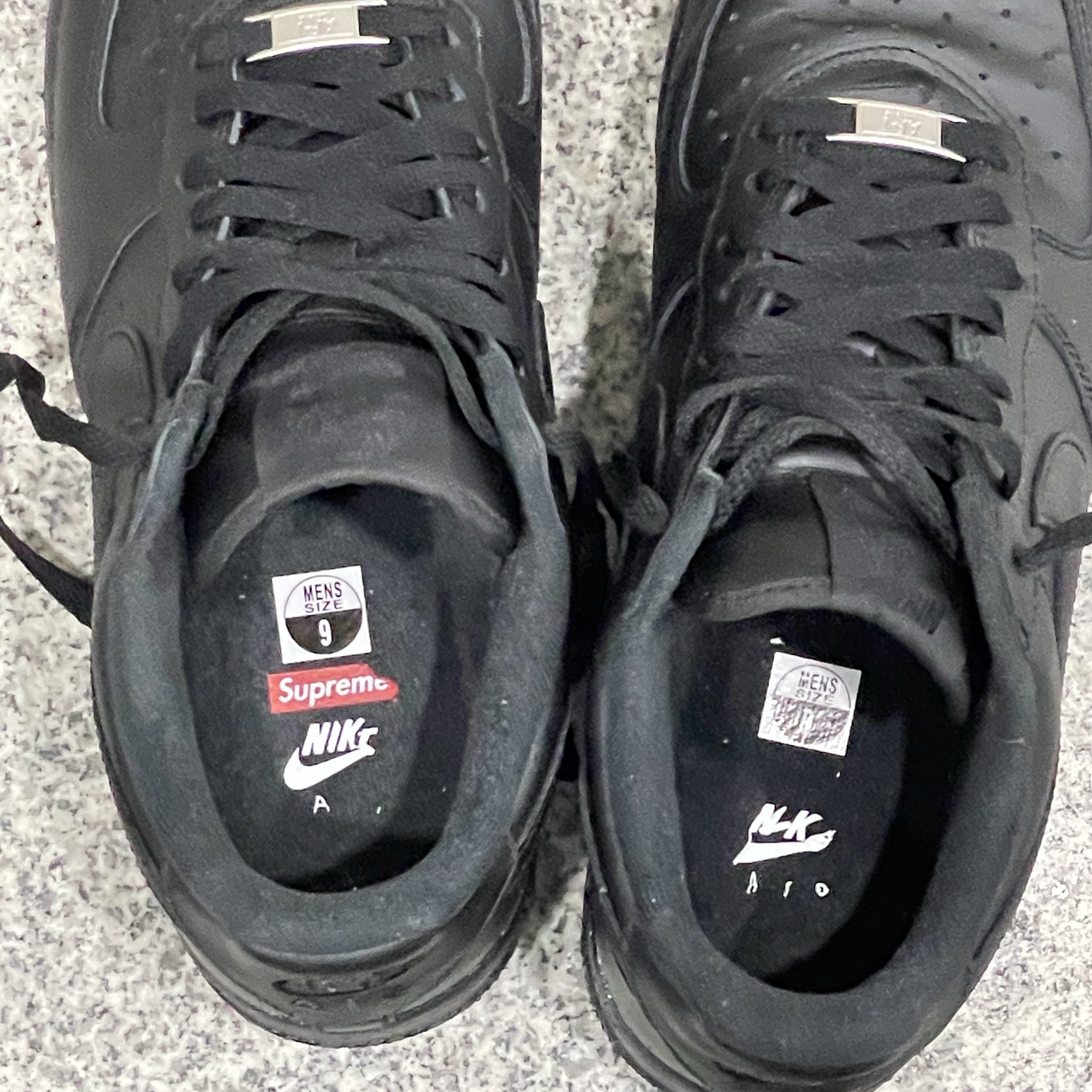 Nike x Supreme Air Force 1 Low Black 착용 스타일