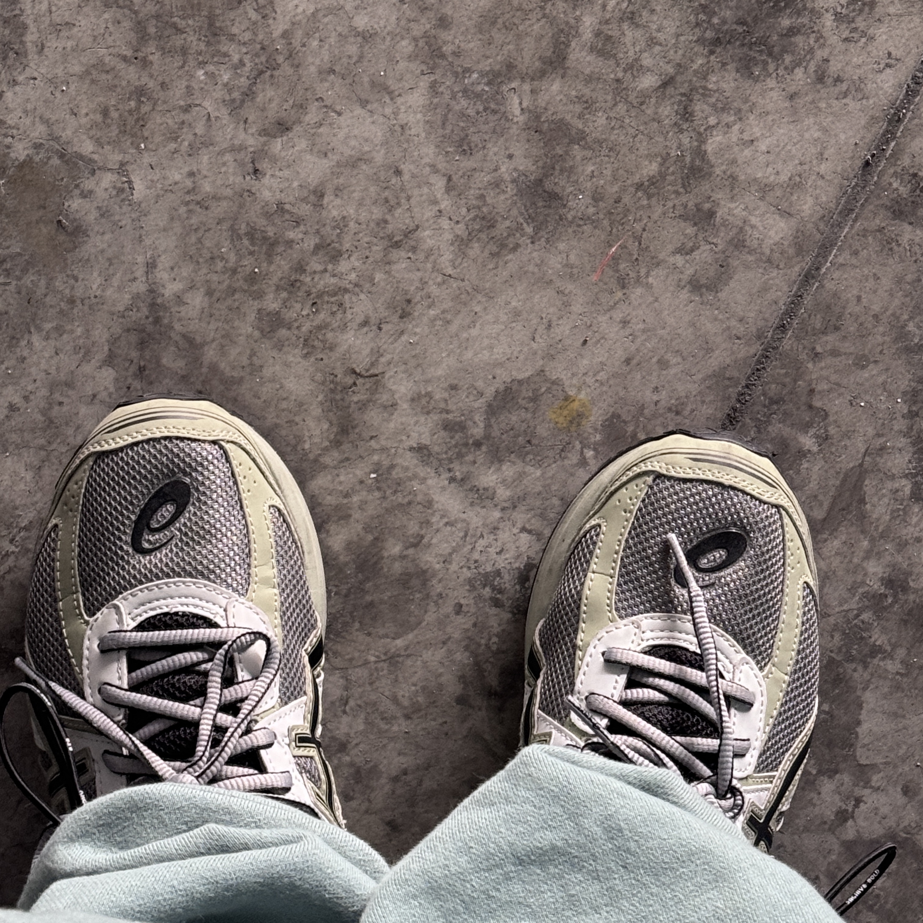 Asics Jog 100 S Sheet Rock - 2E Wide 착용 스타일