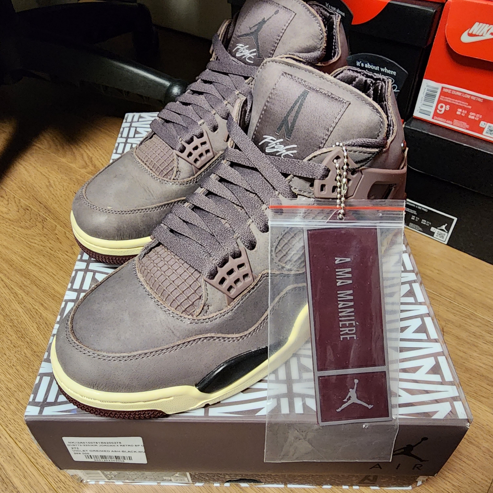 Jordan 4 x A Ma Maniere Retro Violet Ore 착용 스타일