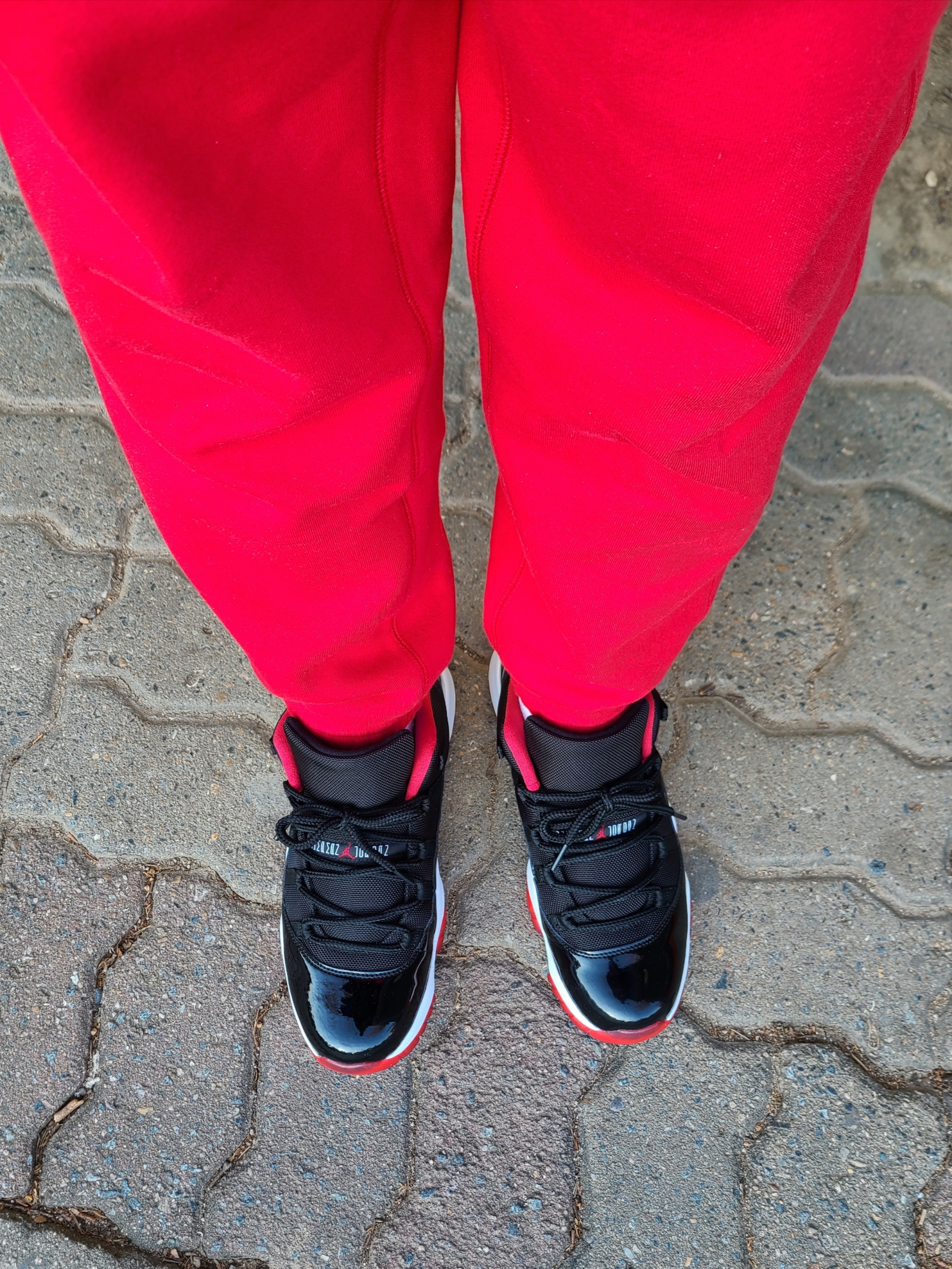 Nike NRG Solo Swoosh Fleece Pants Gym Red - US/EU, Jordan 11 Retro Low Bred 착용 스타일 - 1