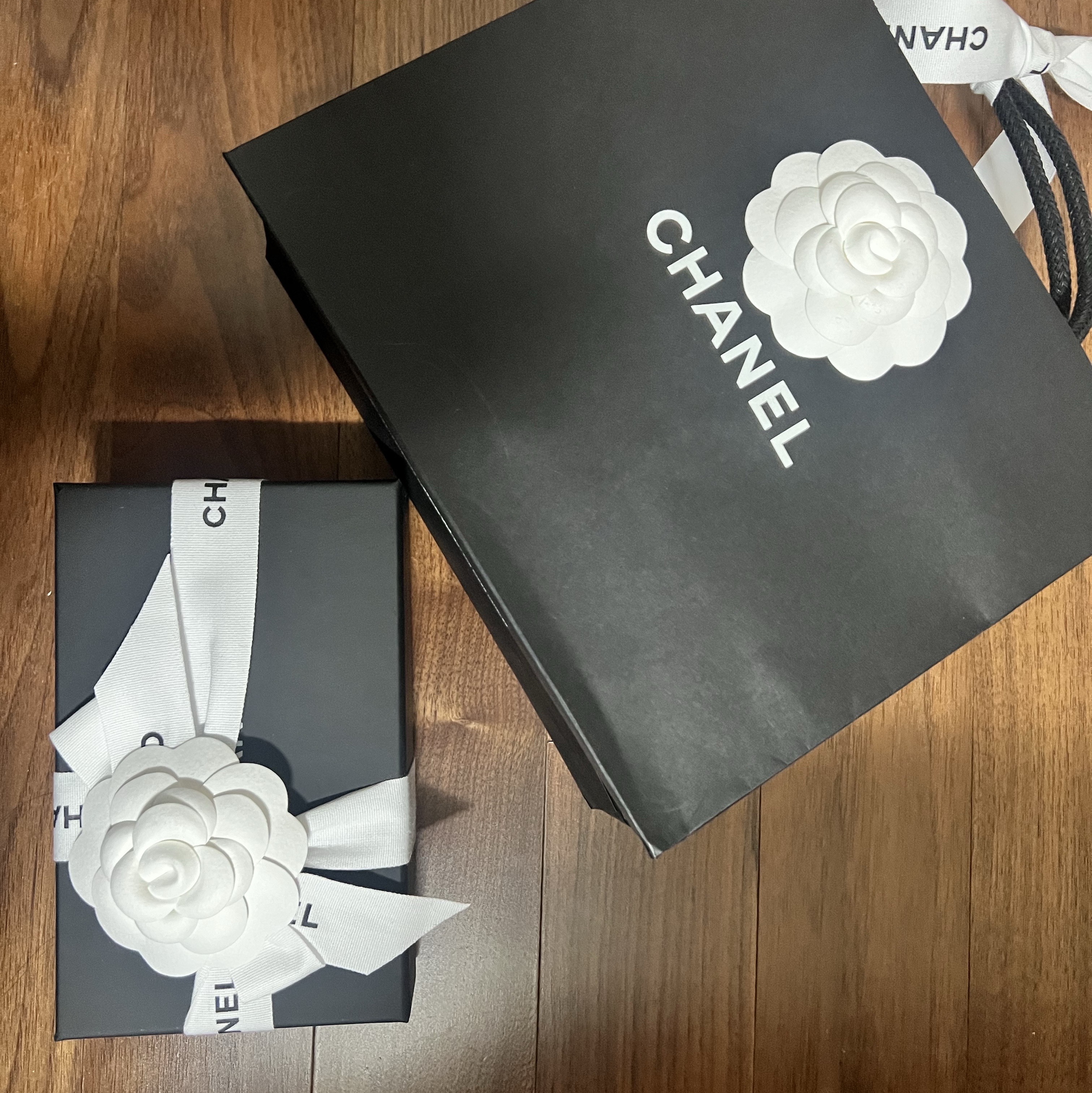 Chanel Classic Card Holder Grained Calfskin & Silver Black 착용 스타일 - 2