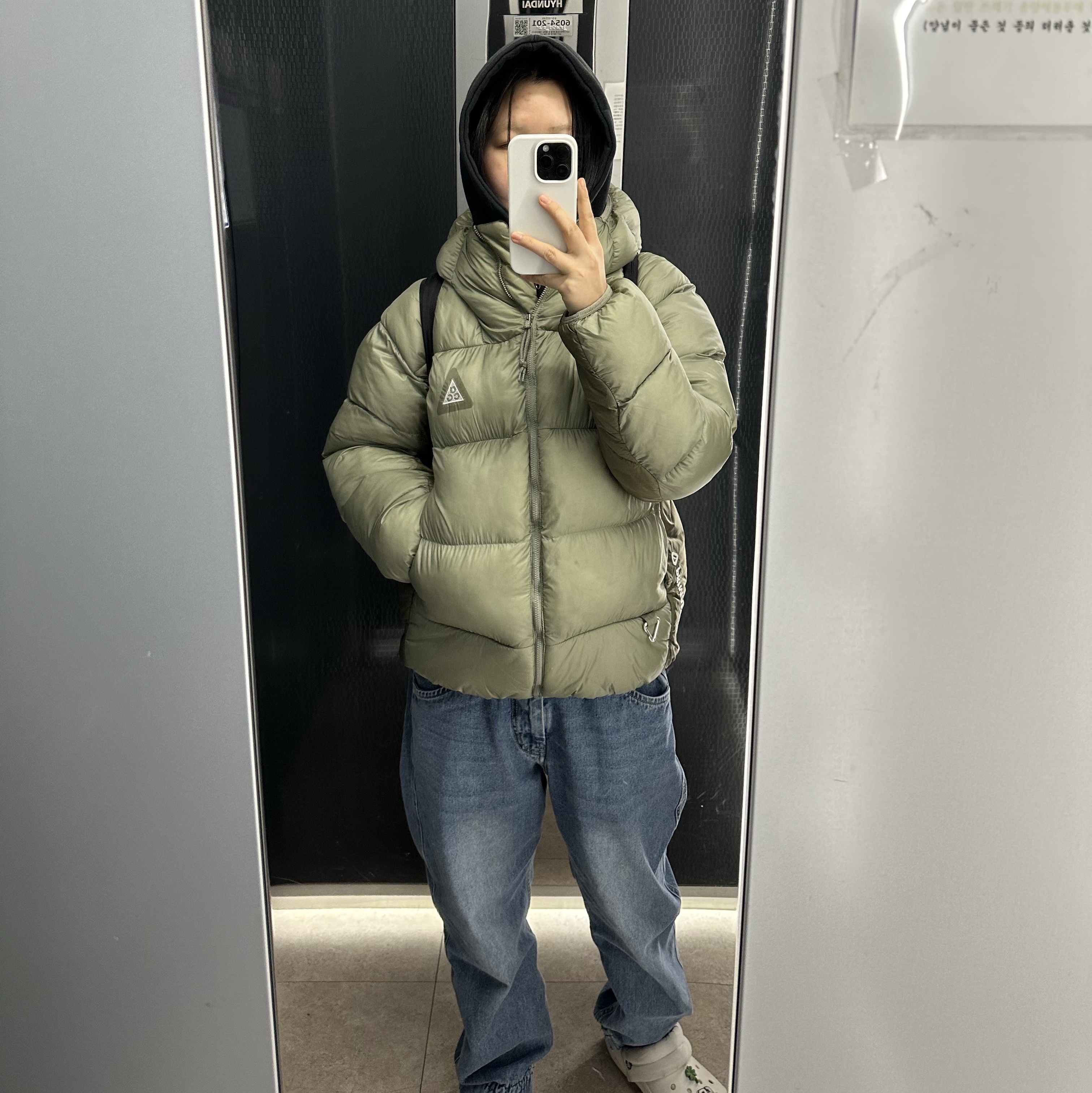 Nike ACG Therma-Fit ADV Lunar Lake Puffer Jacket Light Army - Asia 착용 스타일 - 1