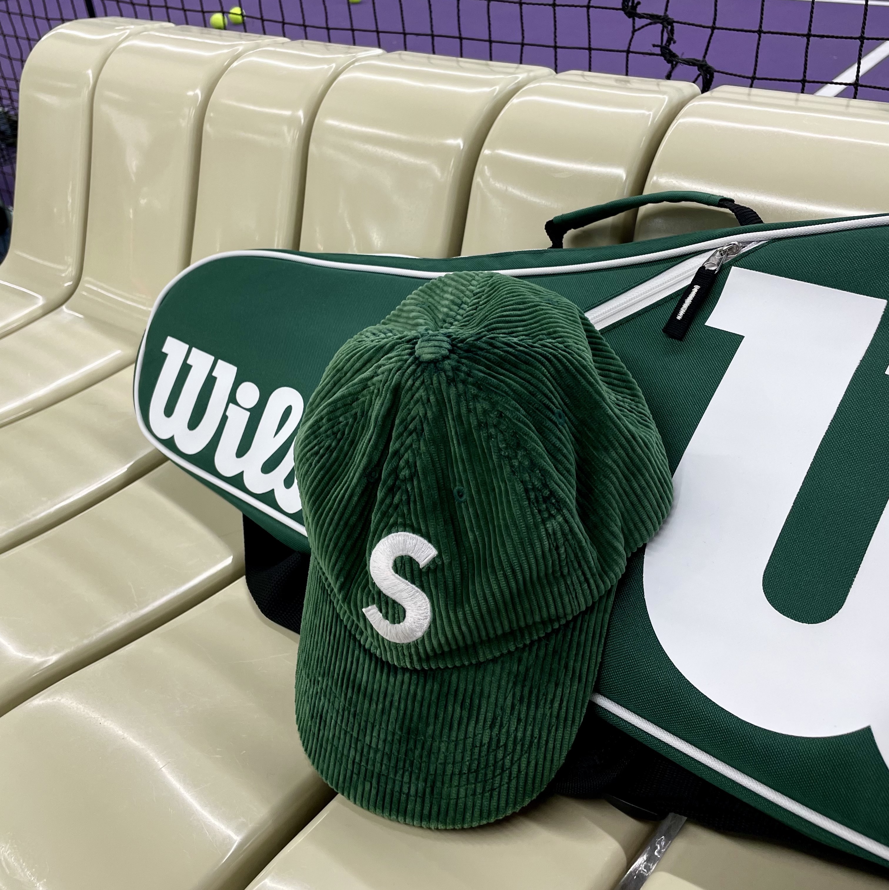 Supreme Corduroy S Logo 6-Panel Green - 23FW 착용 스타일