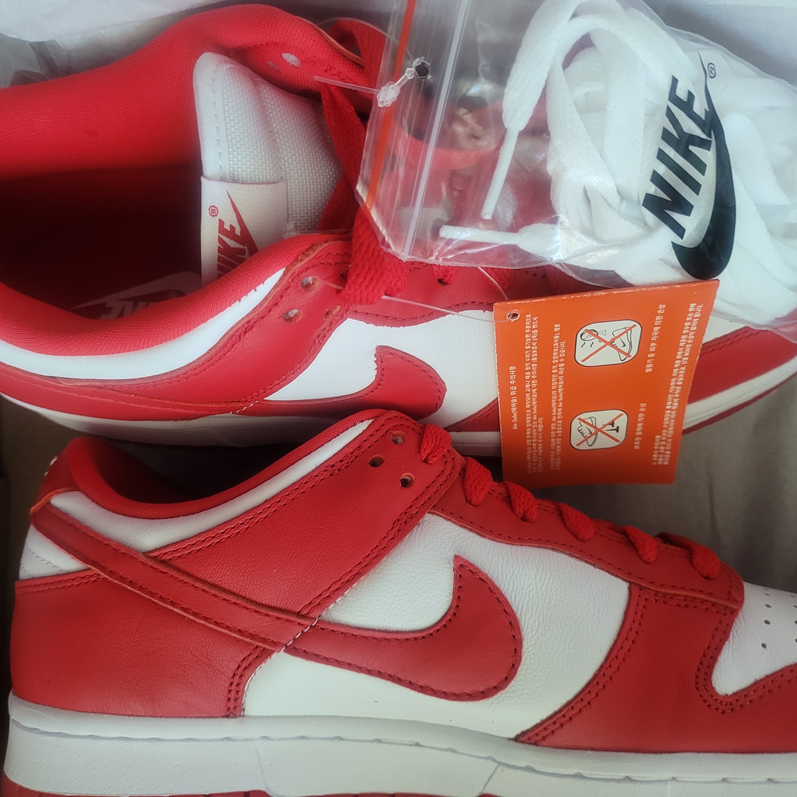 Nike Dunk Low SP White and University Red 2023 착용 스타일