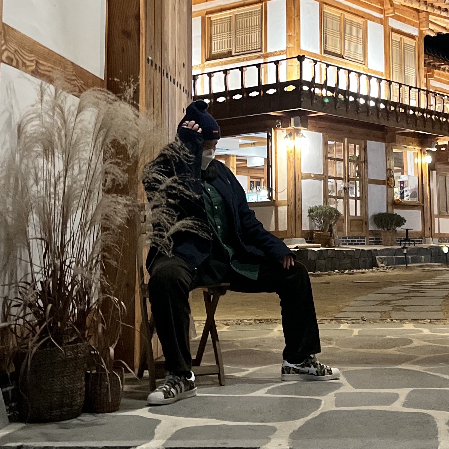 Supreme Loose Gauge Beanie Navy - 20FW, Adidas x BAPE Superstar 80s Green Camo 착용 스타일
