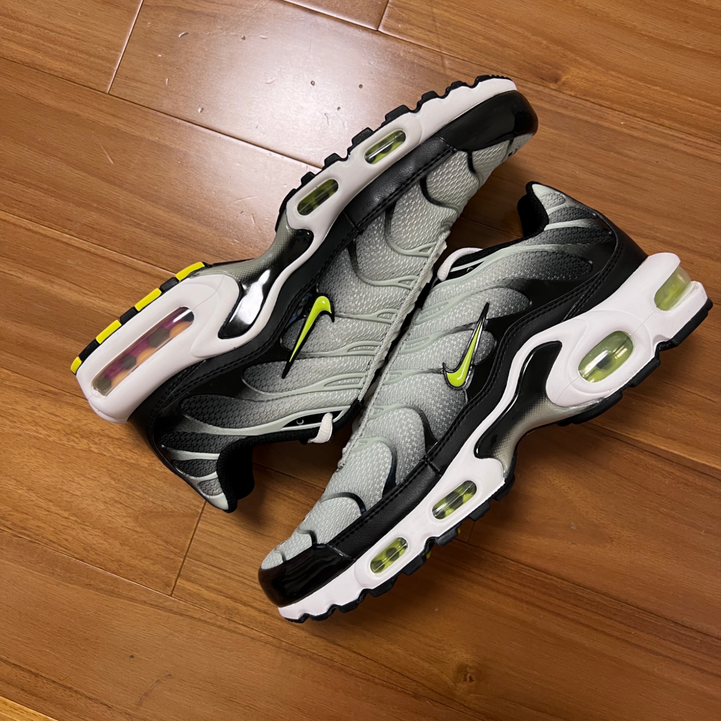 Nike Air Max Plus Black Bright Cactus 착용 스타일