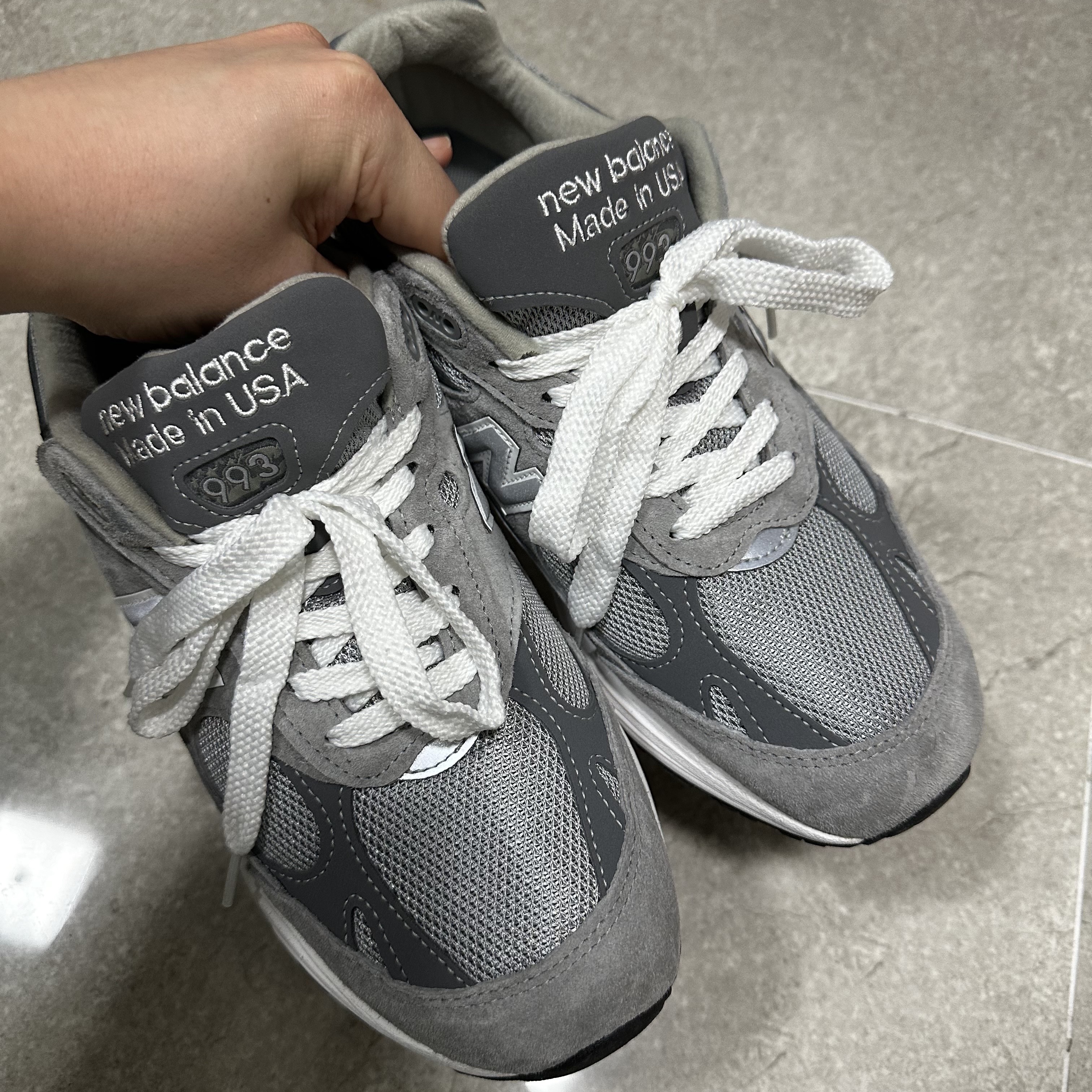 New Balance 993 Made in USA Grey - D Standard 착용 스타일