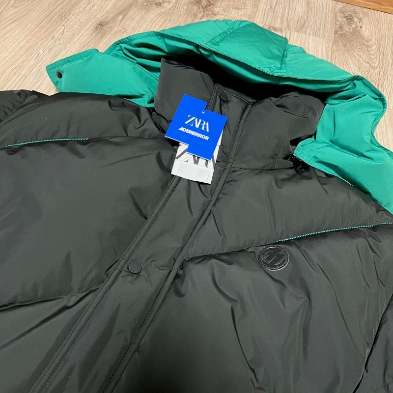 Zara x Ader Error Oversize Puffer Jacket Black 착용 스타일