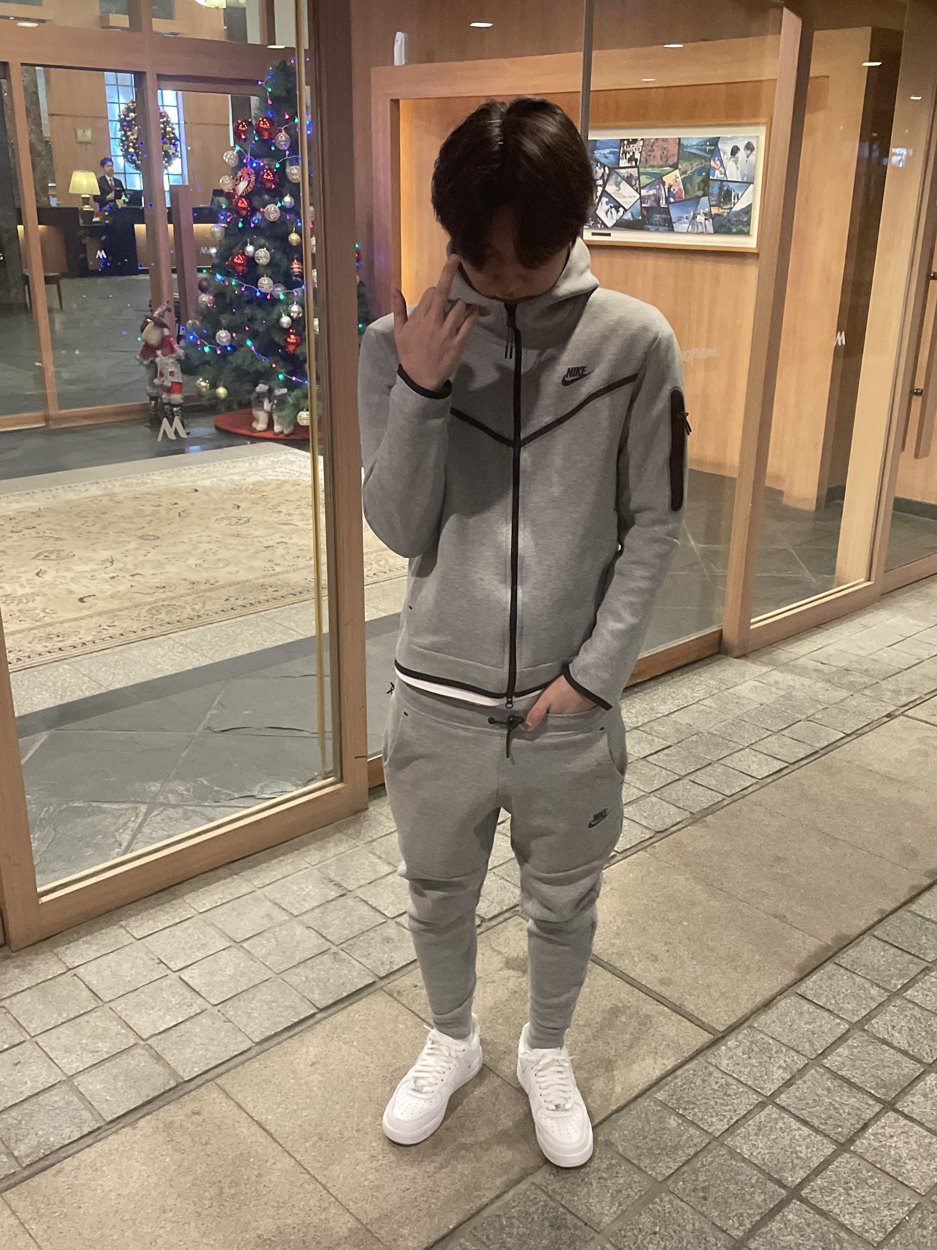 Nike NSW Tech Fleece Jogger Dark Grey Heather - Asia, Nike NSW Tech Fleece Full Zip Hoodie Dark Grey Heather - Asia 착용 스타일