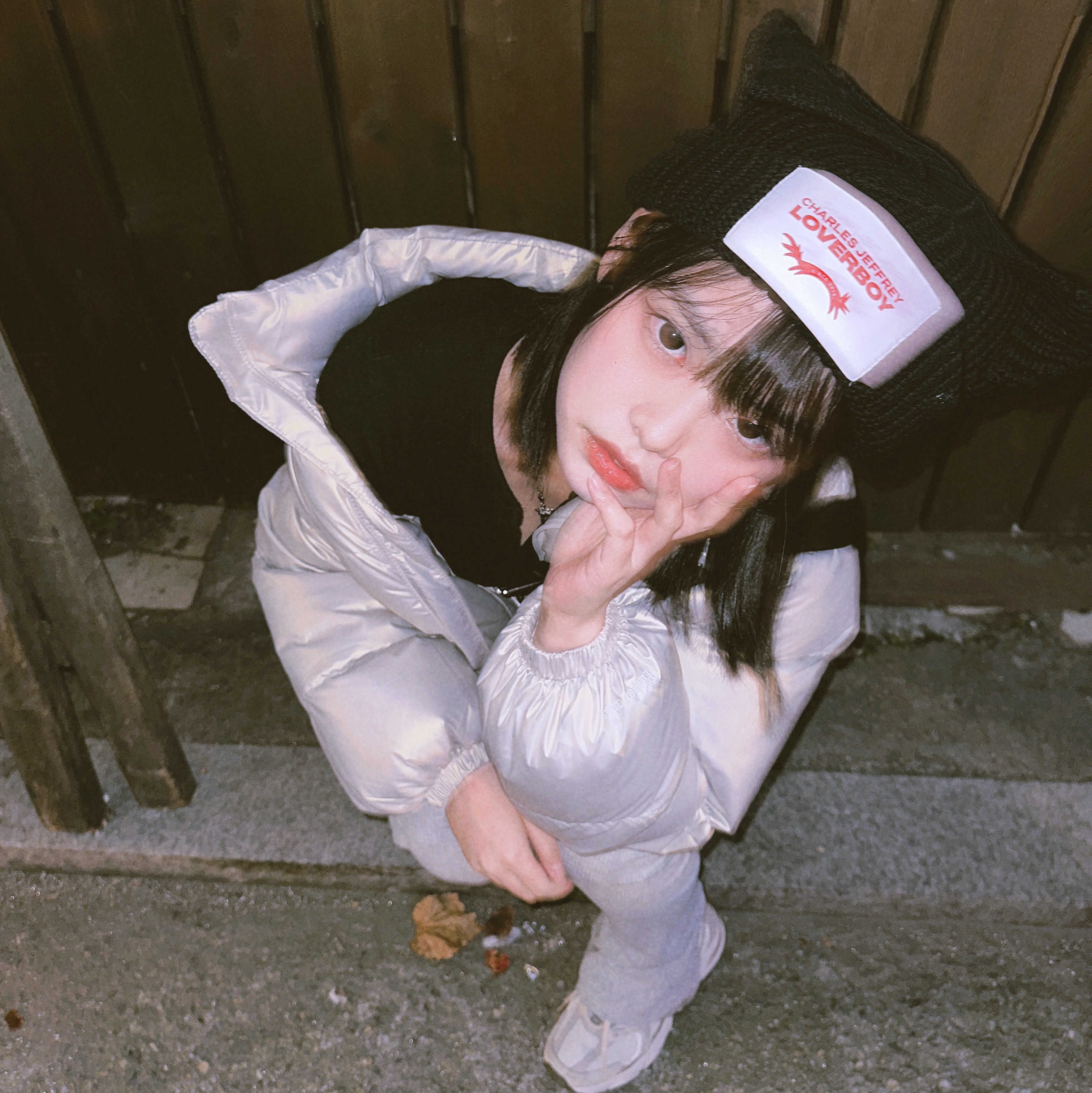 Charles Jeffrey Loverboy Chunky Ears Beanie Black 착용 스타일 - 1