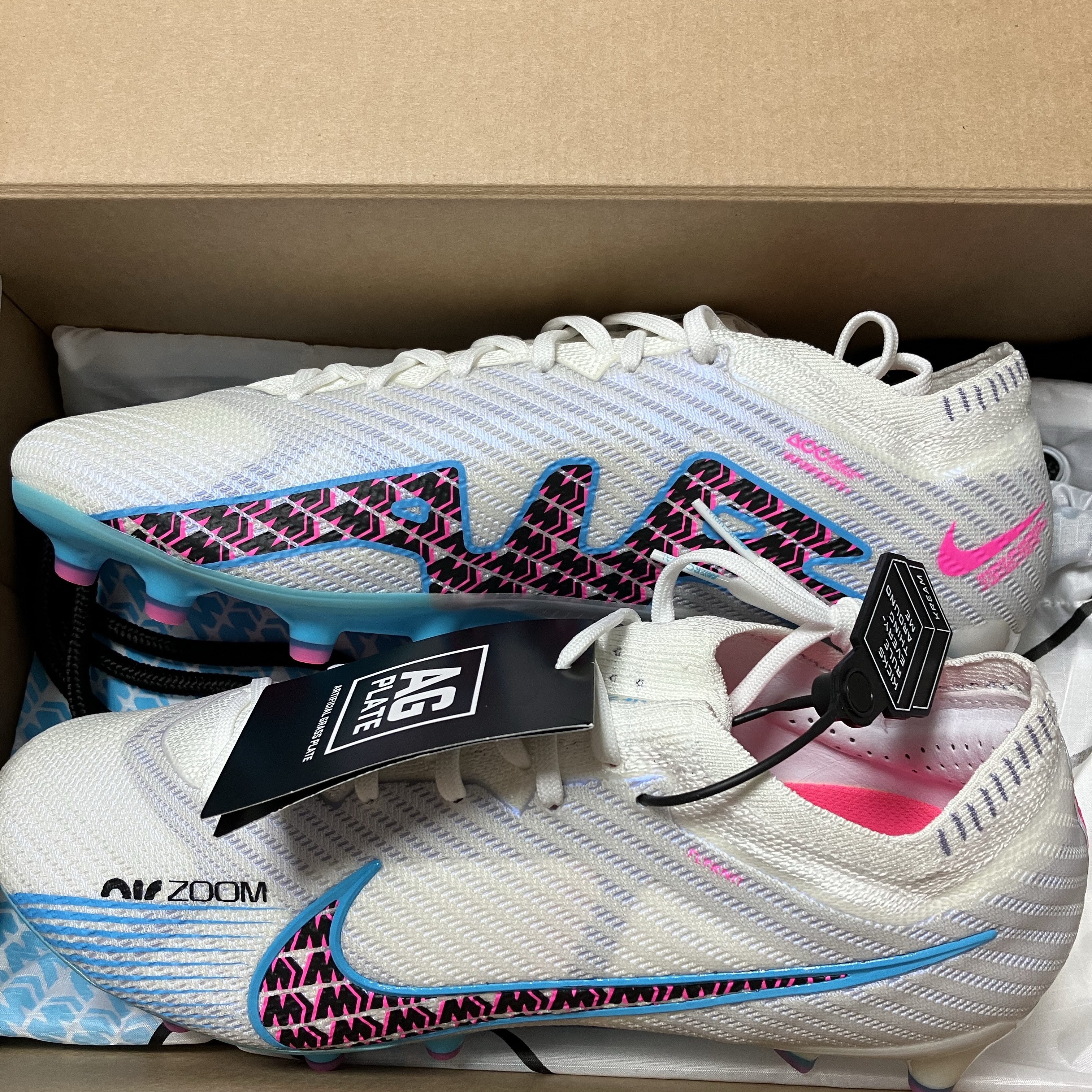 Nike Zoom Mercurial Vapor 15 Elite AG Pro White Baltic Blue 착용 스타일