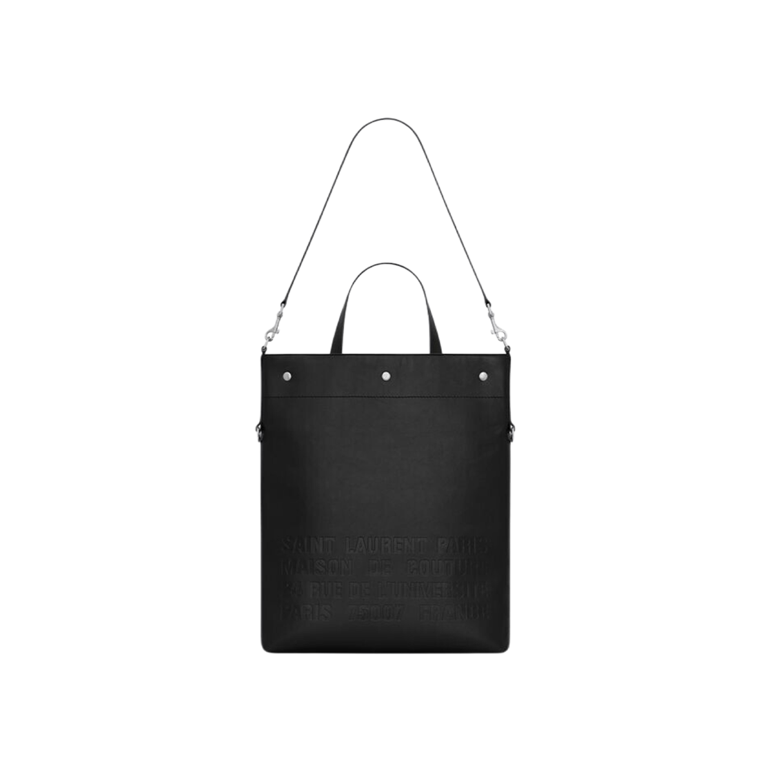 Saint Laurent Universite N/S Foldable Tote In Vegetable-Tanned Leather Black 상세 이미지 2