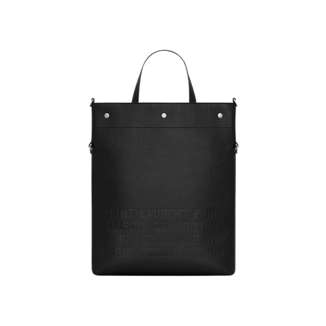 Saint Laurent Universite N/S Foldable Tote In Vegetable-Tanned Leather Black 상세 이미지 1