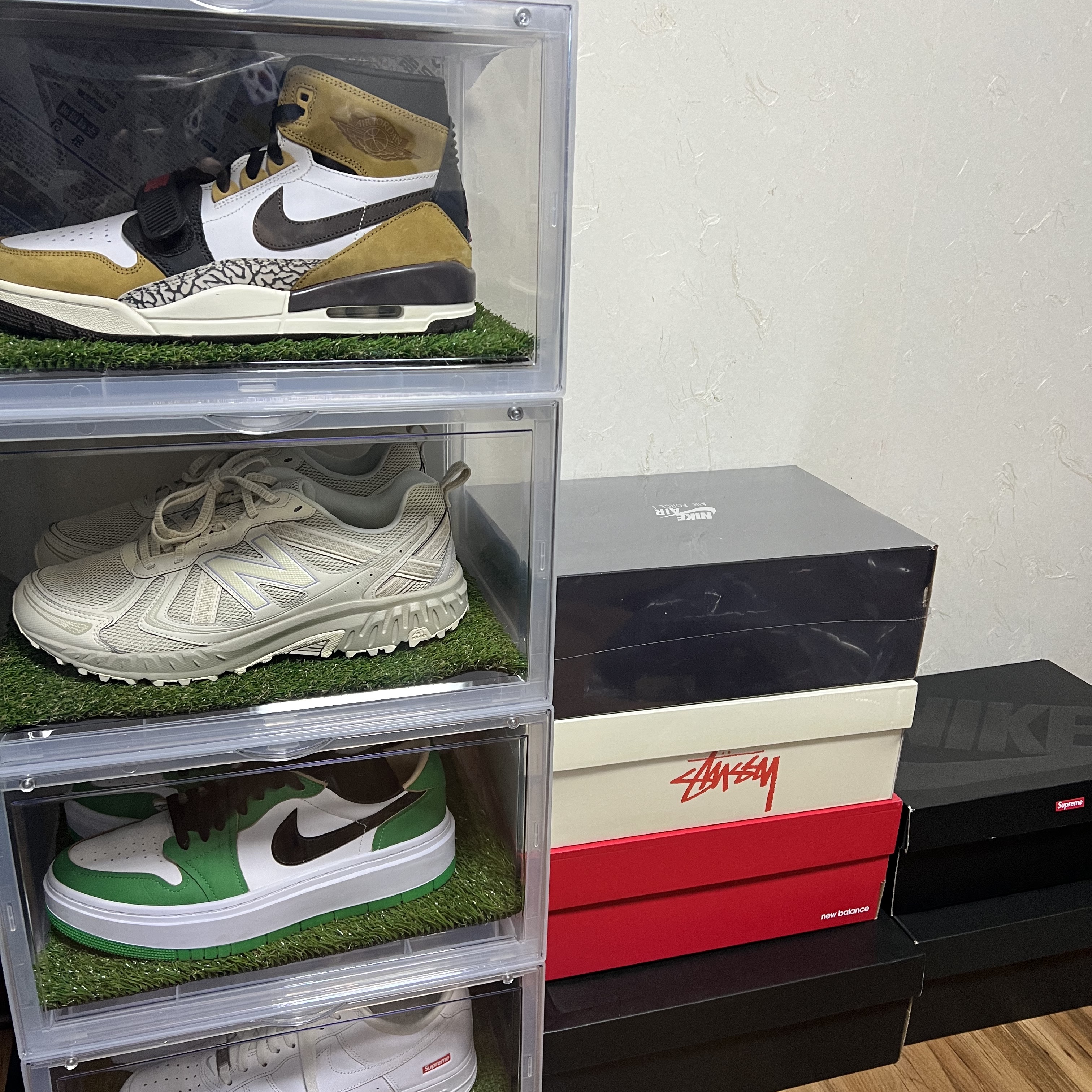 Nike Air Force 1 '07 WB Flax, Nike x Stussy Air Force 1 '07 Mid SP Black and Light Bone 착용 스타일 - 1