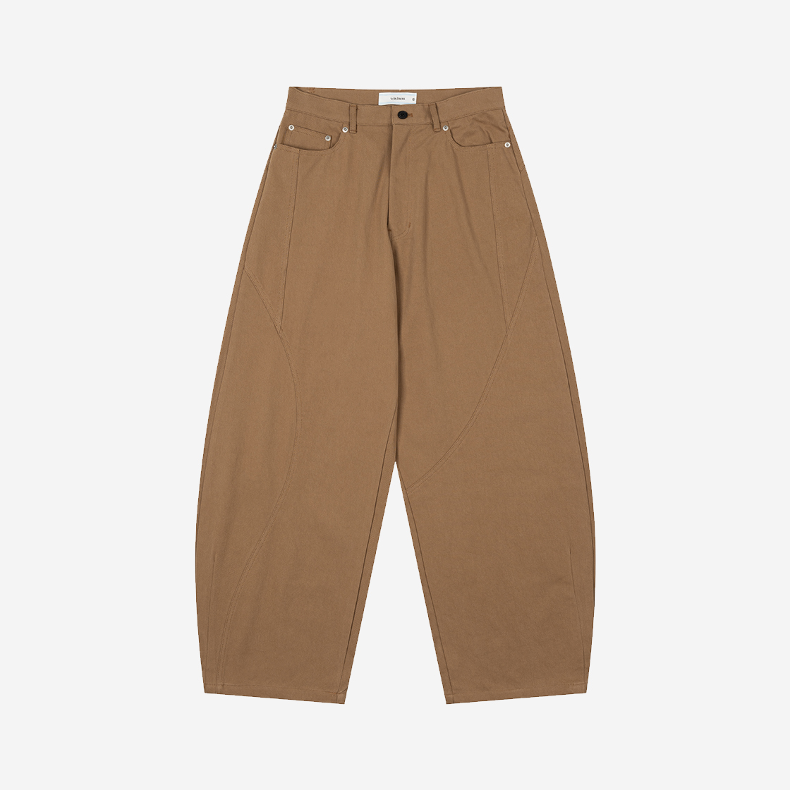KM3DPALWV01SC Waviness Oblique Curved Chino Pants Sand Camel